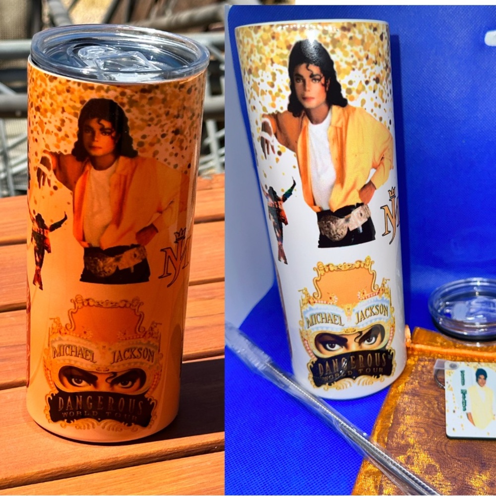 Michael Jackson uv color changing tumbler and keychain